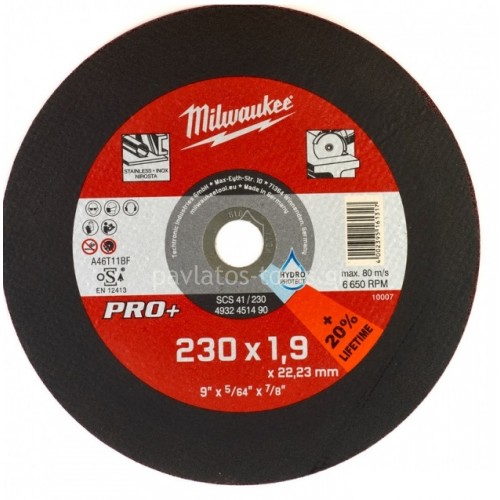 Δίσκος κοπής Milwaukee inox cd PRO+ 230x1.9mm 4932451490