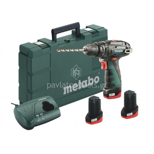 Κρουστικό Δραπανοκατσάβιδο Metabo 10,8V (3x2.0Ah) 2 ταχυτήτων PowerMaxx SB Basic 6.00385.96