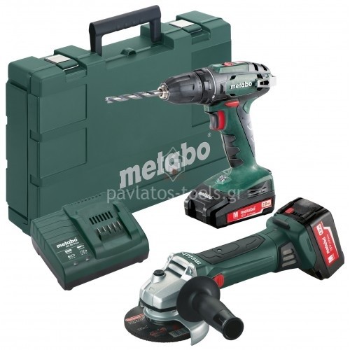 Combo Set Metabo Μπαταρίας 18V 2.4.4 18 V Δραπανοκατσάβιδο SB 18 & Γωνιακός Τροχός Μπαταρίας W 18 LTX 125 Quick 6.85089.00