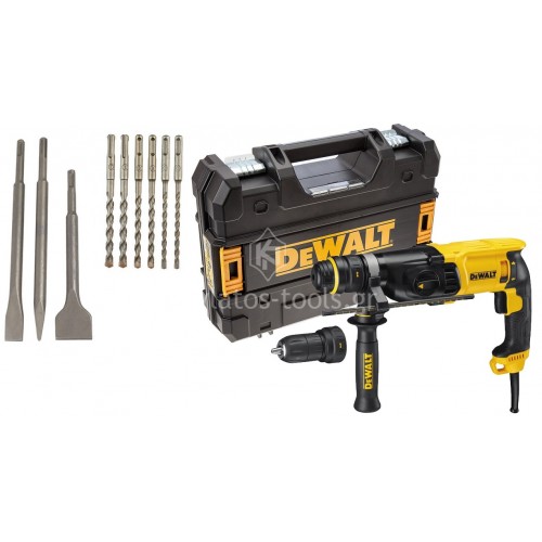 Dewalt D25134KP Πιστολέτο SDS-PLUS 800w 26mm με τσοκ ταχείας αλλαγής+εξαρτήματα D25134KP