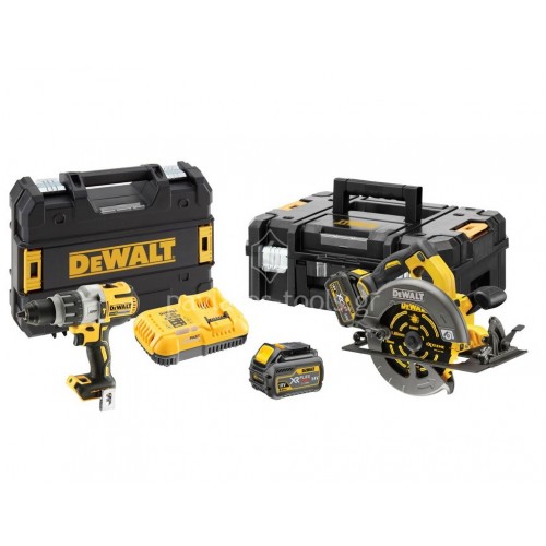 ΣΕΤ DEWALT 18V XR BRUSHLESS ΚΡΟΥΣΤΙΚΟ ΔΡΑΠΑΝΟΚΑΤΣΑΒΙΔΟ & 54V XR FLEXVOLT BRUSHLESS ΔΙΣΚΟΠΡΙΟΝΟ ΧΕΙΡΟΣ DCK2056T2T 