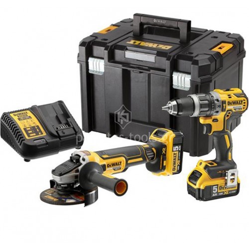 Σετ Dewalt 18V XR Brushless Κρουστικό Δραπανοκατσάβιδο και Γωνιακός Τροχός DCK2080P2T