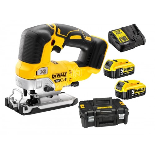 Σέγα Dewalt 18V Brushless (2x5.0Ah) με φορτιστή και βαλίτσα DCS334P2