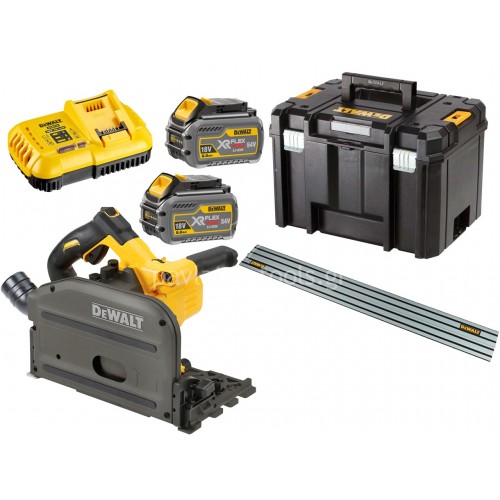 Βυθιζόμενο Φορητό Δισκοπρίονο Dewalt 54 V XR FLEXVOLT (2x6.0Ah) με ράγα DWS5022 DCS520T2R