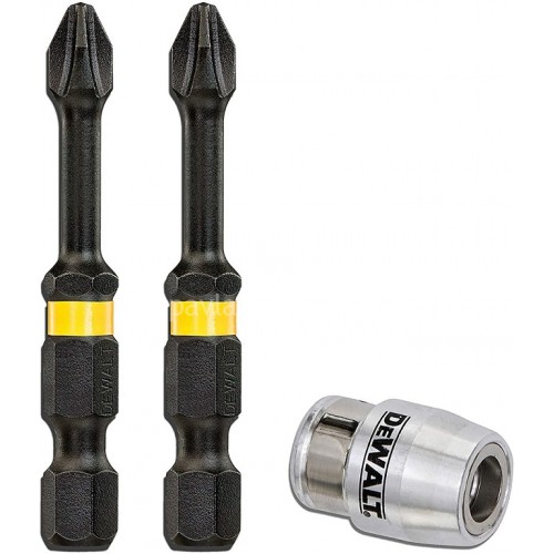 Σετ 2 Μύτες Dewalt PH2 50mm με μαγνήτη αυτοσυγκράτησης+αντάπτορας DT70536T