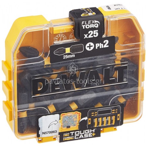 Σετ μύτες Dewalt PH2 No2x25mm 25 τεμαχίων DT70555T