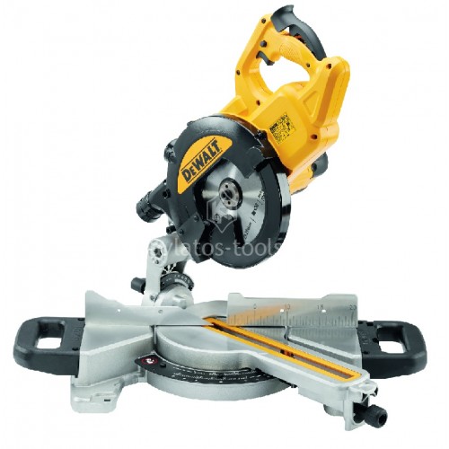 Συρόμενο Φαλτσοπρίονο πάγκου Dewalt 216mm 1600 Watt με XPS DWS771